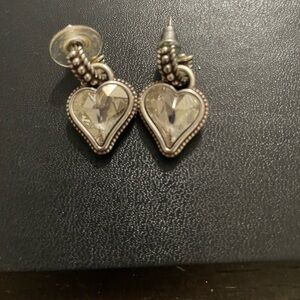 Brighton Bibi Swarovski Crystal  Heart Stud Earrings